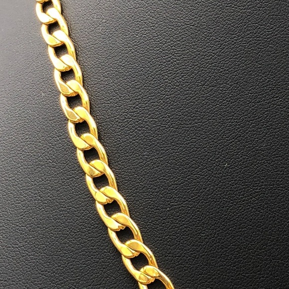 Avon Curb Chain Necklace 19" Classic 1/4" Wide Gold Tone Unisex Statement Collar - Picture 2 of 7